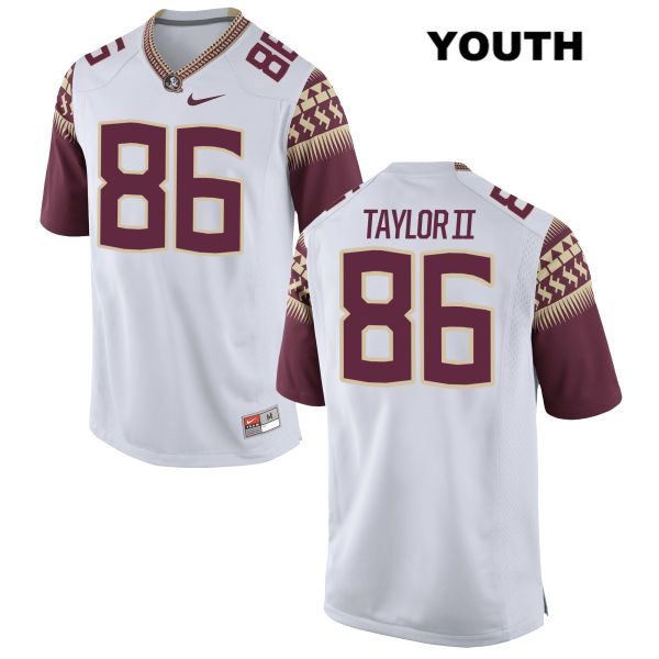Youth NCAA Nike Florida State Seminoles #86 Darvin Taylor II College White Stitched Authentic Football Jersey LEN2569CD